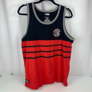 Toronto Raptors NBA 2020 Men's Large Sleeveless Shirt Blue Red 100% Cotton Tank